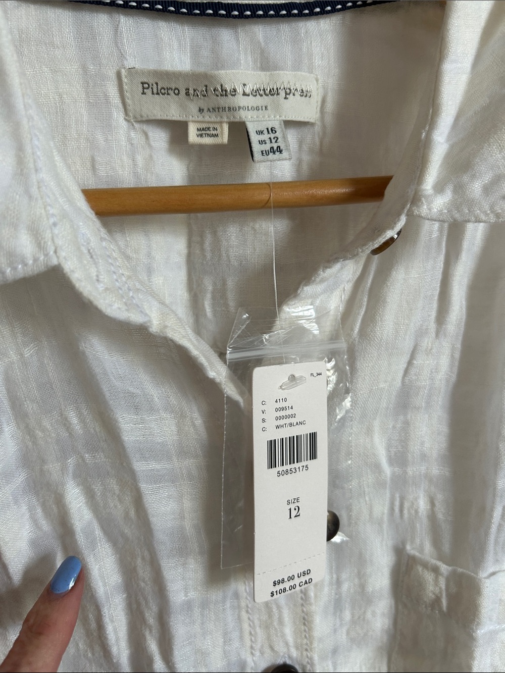 Anthropologie Pilcro and the letterpress Linen Shirt(size 12) - Picture 6 of 11